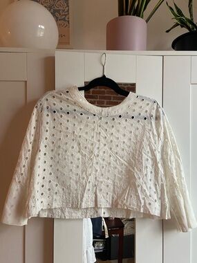 Women's White Eyelet Top